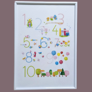 Παιδικό κάδρο διακοσμητικό- εκπαιδευτικό με αριθμούς σε πάλ χρώματα ( 22χ 31 εκ. ) - πίνακες & κάδρα, κορίτσι, αγόρι, δώρα για παιδιά, παιδικά κάδρα - 2