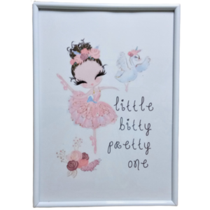 Παιδικό κάδρο μικρή μπαλαρίνα " little bitty pretty one " ( 22χ 31 εκ. ) για κοριτσάκι - πίνακες & κάδρα, κορίτσι, μπαλαρίνα, δώρα για παιδιά, κύκνος, παιδικά κάδρα - 3