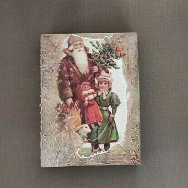 Χειροποίητο ξύλινο χριστουγεννιάτικο διακοσμητικό 20 χ 27 εκ - διακοσμητικά, χριστουγεννιάτικα δώρα, άγιος βασίλης - 3
