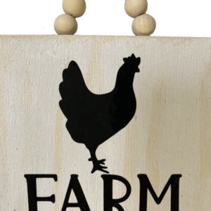 Ξυλινο καδρακι Farm fresh eggs διαστ. 15x21 - πίνακες & κάδρα - 3