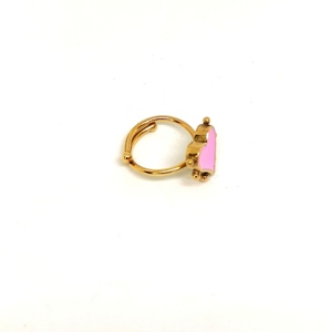 Δαχτυλίδι καρδιά με ροζ σμάλτο - επιχρυσωμένα, ορείχαλκος, καρδιά, αγ. βαλεντίνου, αυξομειούμενα - 3