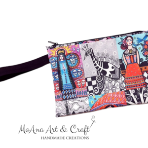 Τσαντάκι γυναίκα σύμβολο patchwork 19x27 εκ - ύφασμα, φάκελοι, all day, χειρός - 5