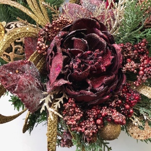 Χριστουγεννιάτικο στεφάνι με Παραμυθένιο Άγιο Βασίλη , στολιδια , λουλούδι 40 εκατοστά - στεφάνια, διακοσμητικά, άγιος βασίλης - 2