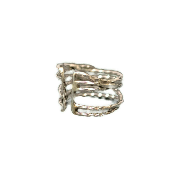 Δαχτυλίδι με πλέγμα από ασήμι - ασήμι, μοναδικό, αυξομειούμενα