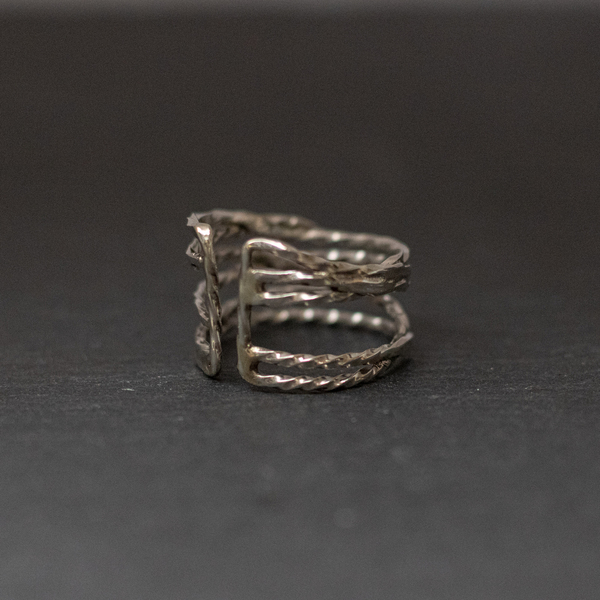 Δαχτυλίδι με πλέγμα από ασήμι - ασήμι, μοναδικό, αυξομειούμενα - 2
