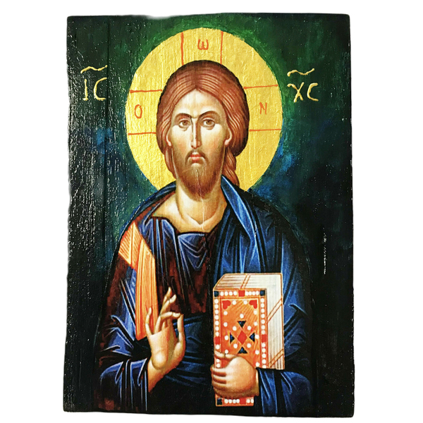 Χειροποίητη Εικόνα Του Ιησού Χριστού Σε Φυσικά Σανίδια 22x3x19cm - πίνακες & κάδρα, πίνακες ζωγραφικής