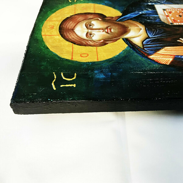 Χειροποίητη Εικόνα Του Ιησού Χριστού Σε Φυσικά Σανίδια 22x3x19cm - πίνακες & κάδρα, πίνακες ζωγραφικής - 4