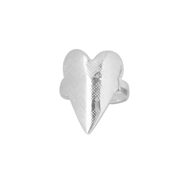 Δαχτυλίδι Φαρδύ Αυξομειούμενο "Big Heart" - επιχρυσωμένα, καρδιά, επάργυρα, boho, αυξομειούμενα