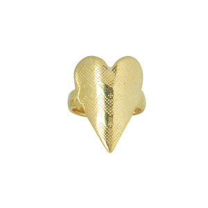 Δαχτυλίδι Φαρδύ Αυξομειούμενο "Big Heart" - επιχρυσωμένα, καρδιά, επάργυρα, boho, αυξομειούμενα - 3
