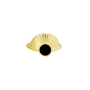 Δαχτυλίδι Επίχρυσο Αυξομειούμενο "Golden Moonrise" - επιχρυσωμένα, φεγγάρι, boho, μεγάλα, αυξομειούμενα