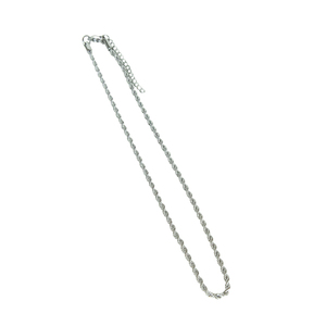 Κολιέ Αλυσίδα "Braided Chain" - αλυσίδες, επάργυρα, κοντά, ατσάλι, boho - 2