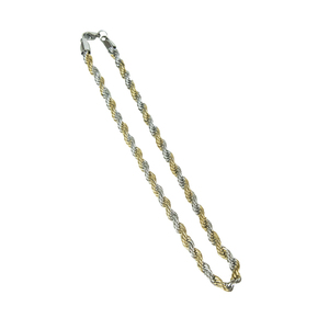 Κολιέ Αλυσίδα "Double Braided Chain" - αλυσίδες, επιχρυσωμένα, κοντά, ατσάλι, boho