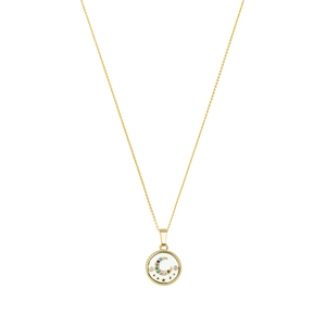 Κολιέ με Αλυσίδα Ασήμι 925 Επίχρυση "Moon Phase" - charms, επιχρυσωμένα, ασήμι 925, κοντά, boho - 2