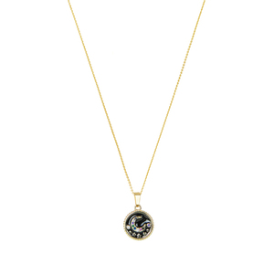 Κολιέ με Αλυσίδα Ασήμι 925 Επίχρυση "Moon Phase" - charms, κοντά, επιχρυσωμένα, ασήμι 925, boho