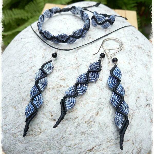 Μακραμέ δαχτυλίδι. Macrame snake ring. - μακραμέ, αυξομειούμενα - 4