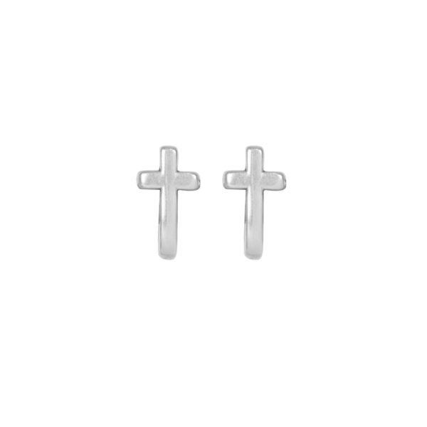 Σκουλαρίκια Καρφωτά "Cross" - επιχρυσωμένα, επάργυρα, σταυρός, καρφωτά, μικρά