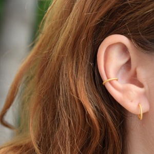 Σετ σκουλαρίκι κρίκος με ear cuff ασήμι 925 - ασήμι, επιχρυσωμένα, ear cuffs, καρφάκι - 3