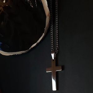 Ανδρικός σταυρός ανοξείδωτο ατσάλι με μακριά αλυσίδα - ανδρικά, σταυρός, μακριά, σταυροί, ανδρικά κολιέ - 2