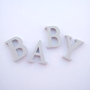 Διακοσμητικά Γράμματα BABY από ξύλο 11εκ Γκρι Αξεσουάρ Παιδικού Δωματίου - κορίτσι, αγόρι, όνομα - μονόγραμμα, διακοσμητικά, προσωποποιημένα - 3