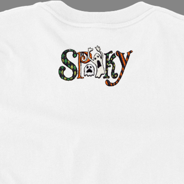 Βαμβακερό μπλουζάκι με δυο κεντητά σχέδια, Halloween Squad & Spooky - βαμβάκι, κεντητά, δώρο, halloween - 2