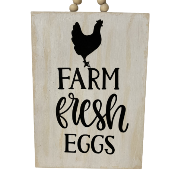 Ξυλινο καδρακι Farm fresh eggs διαστ. 15x21 - πίνακες & κάδρα