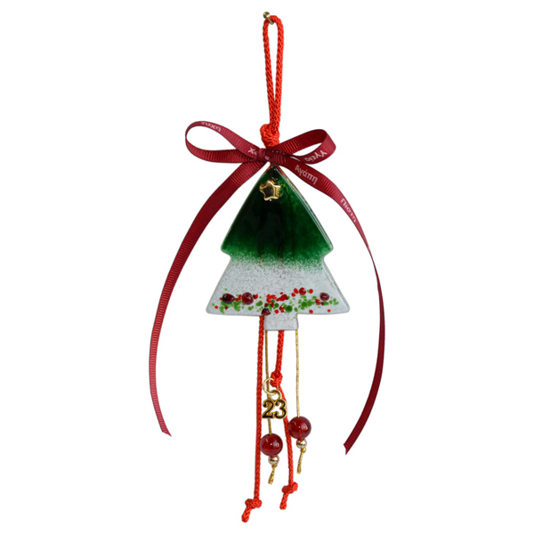 Γυάλινο Γούρι Έλατο 15χ6 πράσινο - amythito 04242801 - γυαλί, χριστουγεννιάτικα δώρα, γούρια, δέντρο