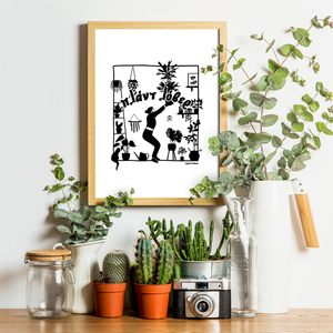 "Plant lover" handprinted print - αφίσες - 3