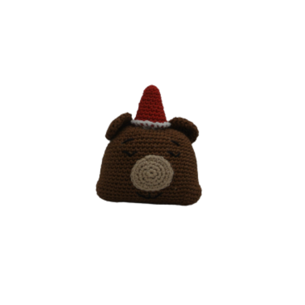 Πλεκτό κουκλάκι χριστουγεννιάτικο αρκουδάκι από 100% βαμβακερό νήμα. ύψος 15εκ. - βαμβάκι, νήμα, δώρο, amigurumi - 2