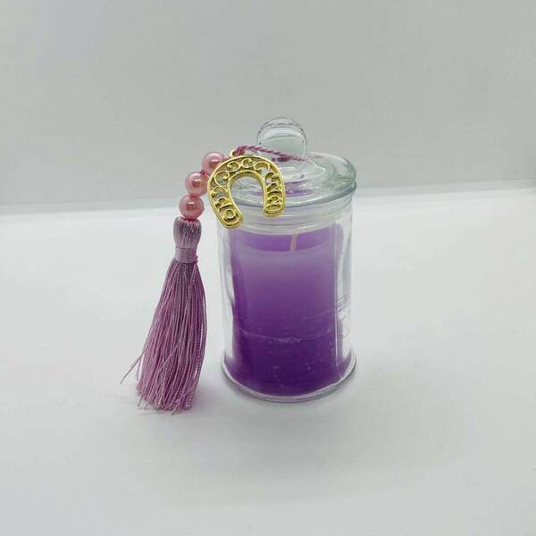Γούρι αρωματικό κερί σε γυάλινη φοντανιερα 11 εκ. - κεριά & κηροπήγια - 3