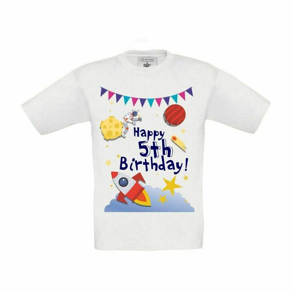 Μπλουζάκι γενεθλίων διάστημα - αγόρι, γενέθλια, personalised, παιδικά ρούχα