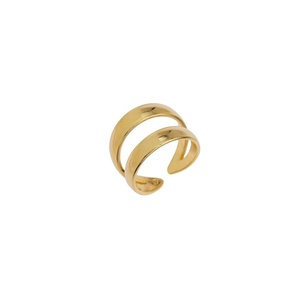 Επιχρυσωμένο δαχτυλίδι με δύο λωρίδες - επιχρυσωμένα, ορείχαλκος, μικρά, αυξομειούμενα, φθηνά