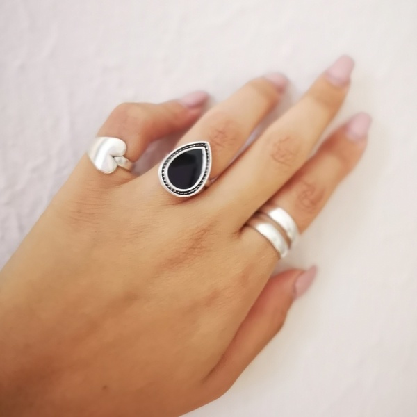 Επάργυρο δαχτυλίδι με δύο λωρίδες - ορείχαλκος, μικρά, αυξομειούμενα, φθηνά - 2