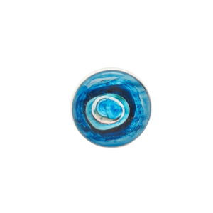 Δαχτυλίδι αυξομειούμενο με υγρό γυαλί "Μπλε Μάτι" - διάμετρος 20mm - γυαλί, επάργυρα, αυξομειούμενα, φθηνά - 2