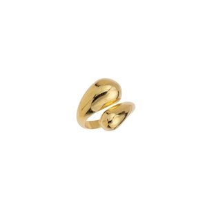 Επιχρυσωμένο δαχτυλίδι με bold άκρες - επιχρυσωμένα, ορείχαλκος, μικρά, αυξομειούμενα, φθηνά