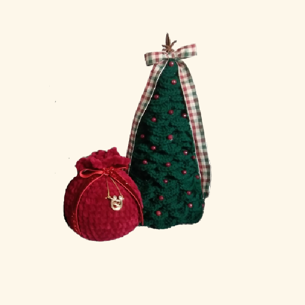 Χριστουγεννιάτικο διακοσμητικό δεντράκι - νήμα, διακοσμητικά, δέντρο - 3