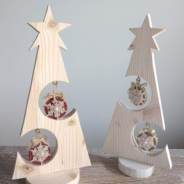 Χριστουγεννιάτικο Ξύλινο Δεντράκι - ξύλο, σπίτι, διακοσμητικά