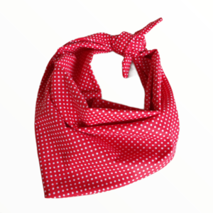 Cotton red polka-dot dog bandana 2 μεγέθη (S,M)