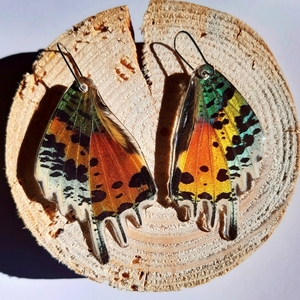Πεταλούδα ουράνια της Μαδαγασκάρης - γυαλί, πεταλούδα, ατσάλι, κρεμαστά, μεγάλα, γάντζος - 2