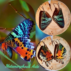 Πεταλούδα ουράνια της Μαδαγασκάρης - γυαλί, πεταλούδα, ατσάλι, κρεμαστά, μεγάλα, γάντζος - 3