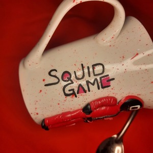 Σετ squid game από πολυμερικό πηλό κούπα και κουτάλι - πηλός, πορσελάνη, κούπες & φλυτζάνια - 2