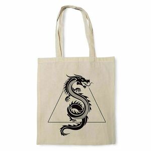 Dragon Art Tote Bag _Χειροποίητη πάνινη τσάντα OEM 100% βαμβάκι - ώμου, all day, tote, πάνινες τσάντες
