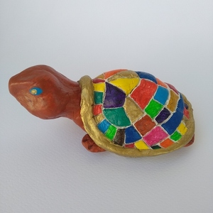 Κεραμική χελώνα χρωματιστή. - πηλός, διακοσμητικά