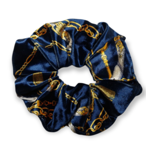 βελουτε scrunchie με print αλυσιδες