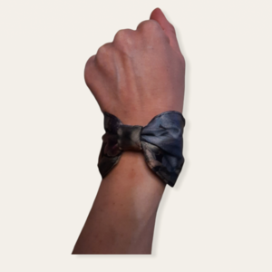 Βραχιόλι φιογκος-Bow bracelet (Reversible) vintage - ύφασμα, σταθερά, χεριού, φαρδιά - 5