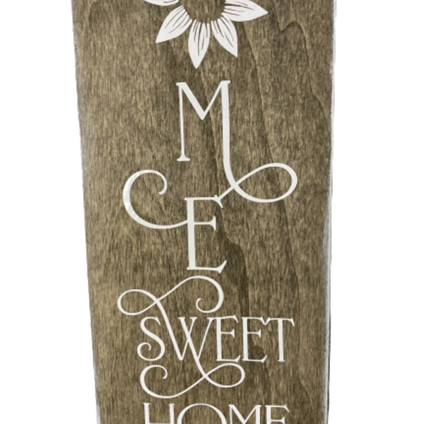 Ξυλινο καδρακι Home Sweet Home διαστ. 30x10 εκατ. - πίνακες & κάδρα - 4