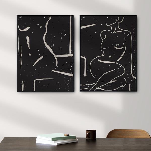 50x70cm |homebody| abstract μορφές σώματος με μαύρο φόντο χωείς κάδρο - ιδιαίτερο, αφίσες - 3
