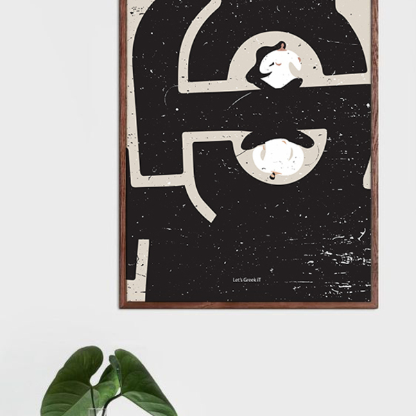 50x70cm |homebody| abstract μορφές σώματος με μαύρο φόντο χωείς κάδρο - ιδιαίτερο, αφίσες - 4