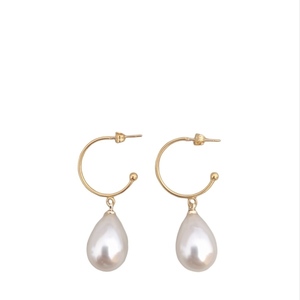 Pearl earrings stainless steel περλα σταγονα - δάκρυ, κρίκοι, ατσάλι, πέρλες