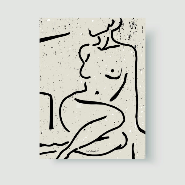 30x40cm |homebody | abstract μορφές σώματος με μπεζ φόντο χωρίς κάδρο - αφίσες