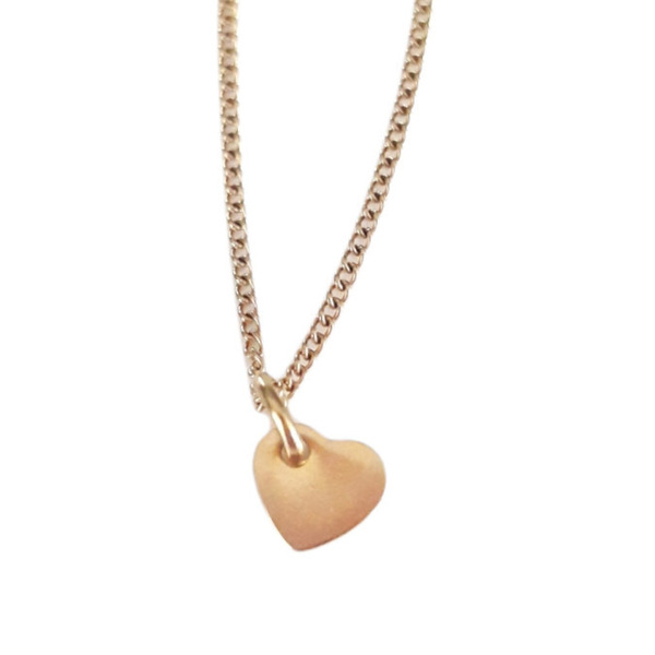 Καρδιά και αλυσίδα σε χρυσό χρώμα από ατσάλι - μήκος 50 εκ. - charms, καρδιά, κοντά, ατσάλι, φθηνά - 2
